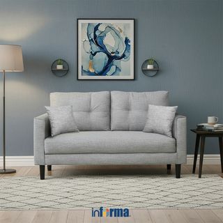 Informa Neo Aryana Sofa Fabric 2 Seater - Abu-Abu Sofa Ruang Tamu Sofa Minimalis Kursi Sofa Kursi Ruang Tamu