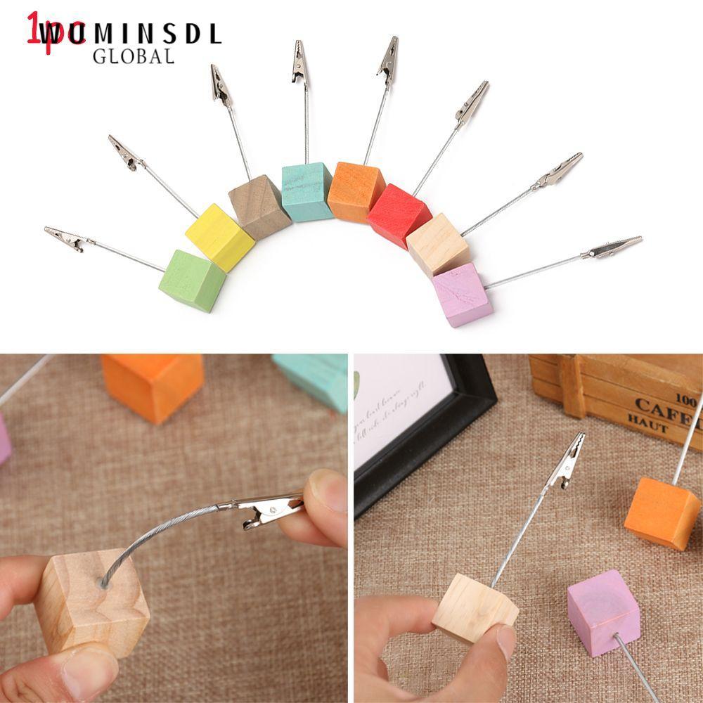 WUMINSDL 1PC Place Card Fashion Desktop Decorative DIY Memorandum Square Shape Photos Clips