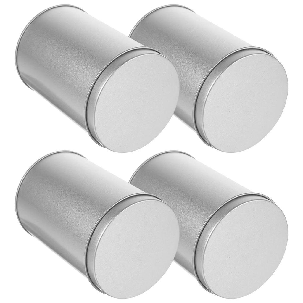 4Pcs Airtight Tinplate Storage Canister Set for Loose Tea Coffee Powder Spices Kitchen Sealed Food C