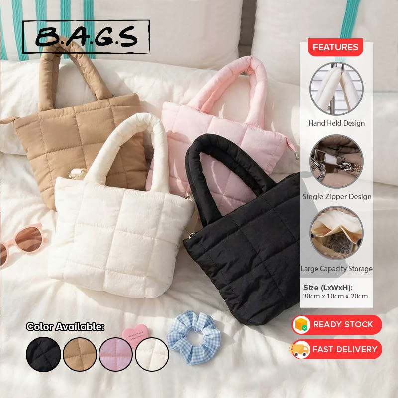TheBags Puffy Bag Zippered Tote Bag Crossbody Sling Bag Women Casual Shoulder Bag Adjustable Beg Wan