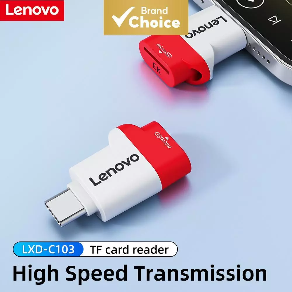 เครื่องอ่านบัตร Lenovo USB 3.2 OTG Type C Micro SD สําหรับสมาร์ทโฟนและแล็ปท็อป เสียบแล้วใช้งานได้เลย