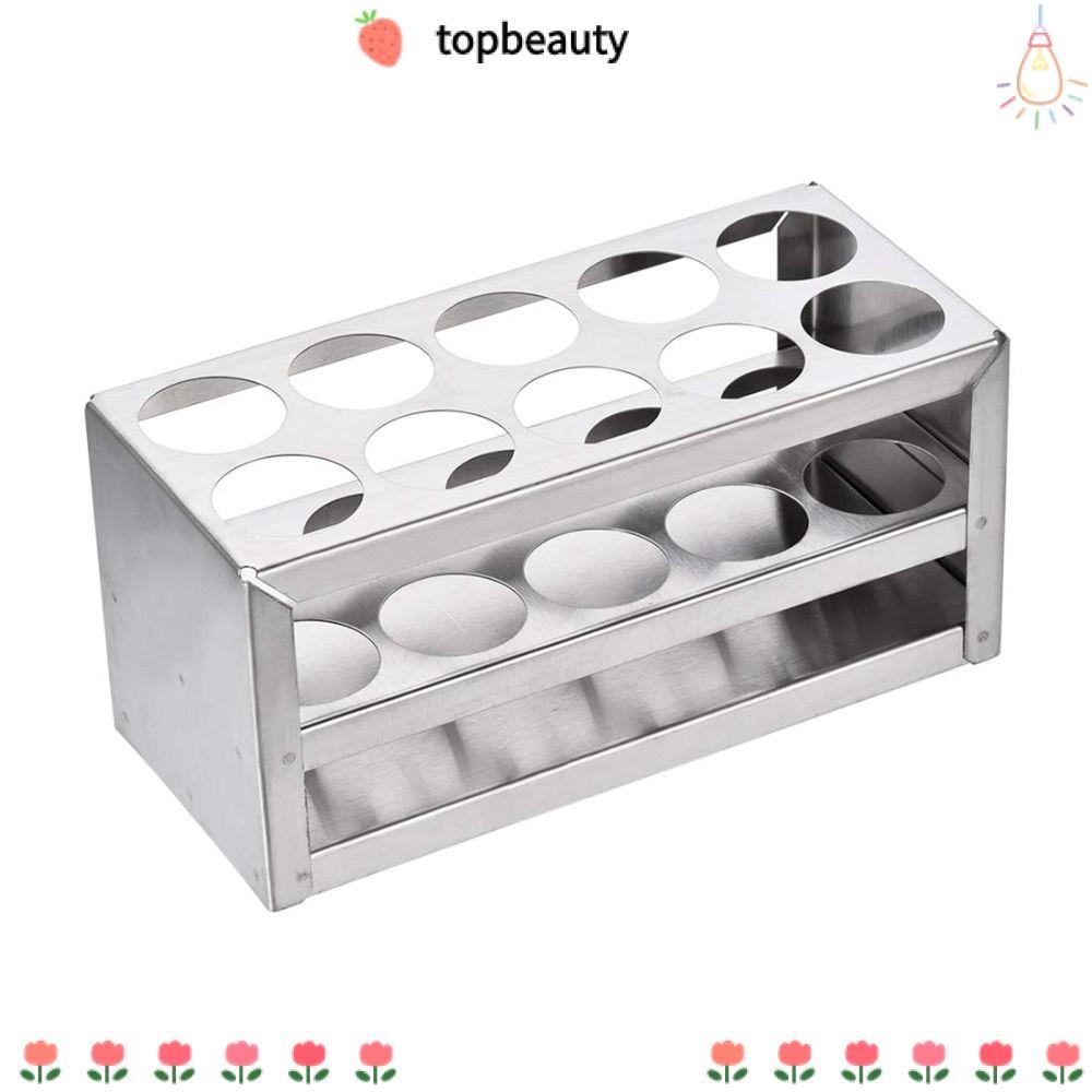 Topbeauty ที่วางหลอดทดลอง, 304 สแตนเลส 2 ช่อง Lab Stand Rack, แอพพลิเคชั่นกว้าง 10 หลุม 3 ชั้นสําหรับหลอด 26-29.5 มม.