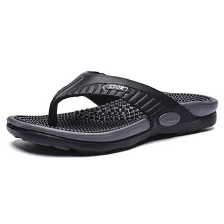U6U3 แฟชั่น Flip-Flops ผู้ชาย Flat-Soled สวมใส่กลางแจ้งรองเท้าแตะผู้ชายกลางแจ้ง Anti-Slip รองเท้าชายหาดรองเท้าแตะแตะ