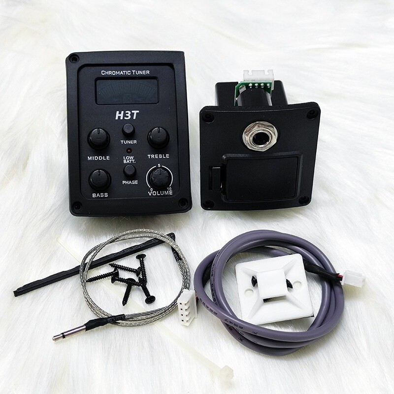 KRa-Acostic Guitar Pickups 3-Bands Onboard Preamp EQ Chromatic Tuner Piezo Pickups