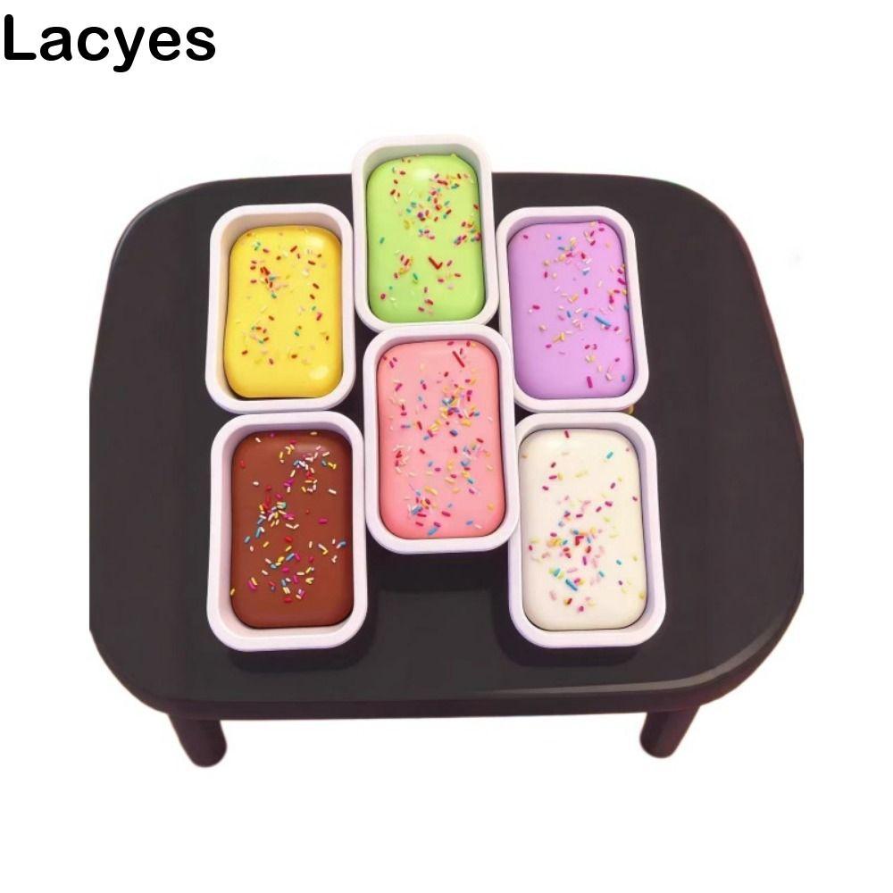 LACYES Sticky Box Cake Squishy Toy, ขนมปังรูป Slow-rebound จําลองขนมปังบีบของเล่น, เค้กของเล่นคลายเครียดนวด Handmade Soft Squishy Fidget ของเล่นความเครียดบรรเทา