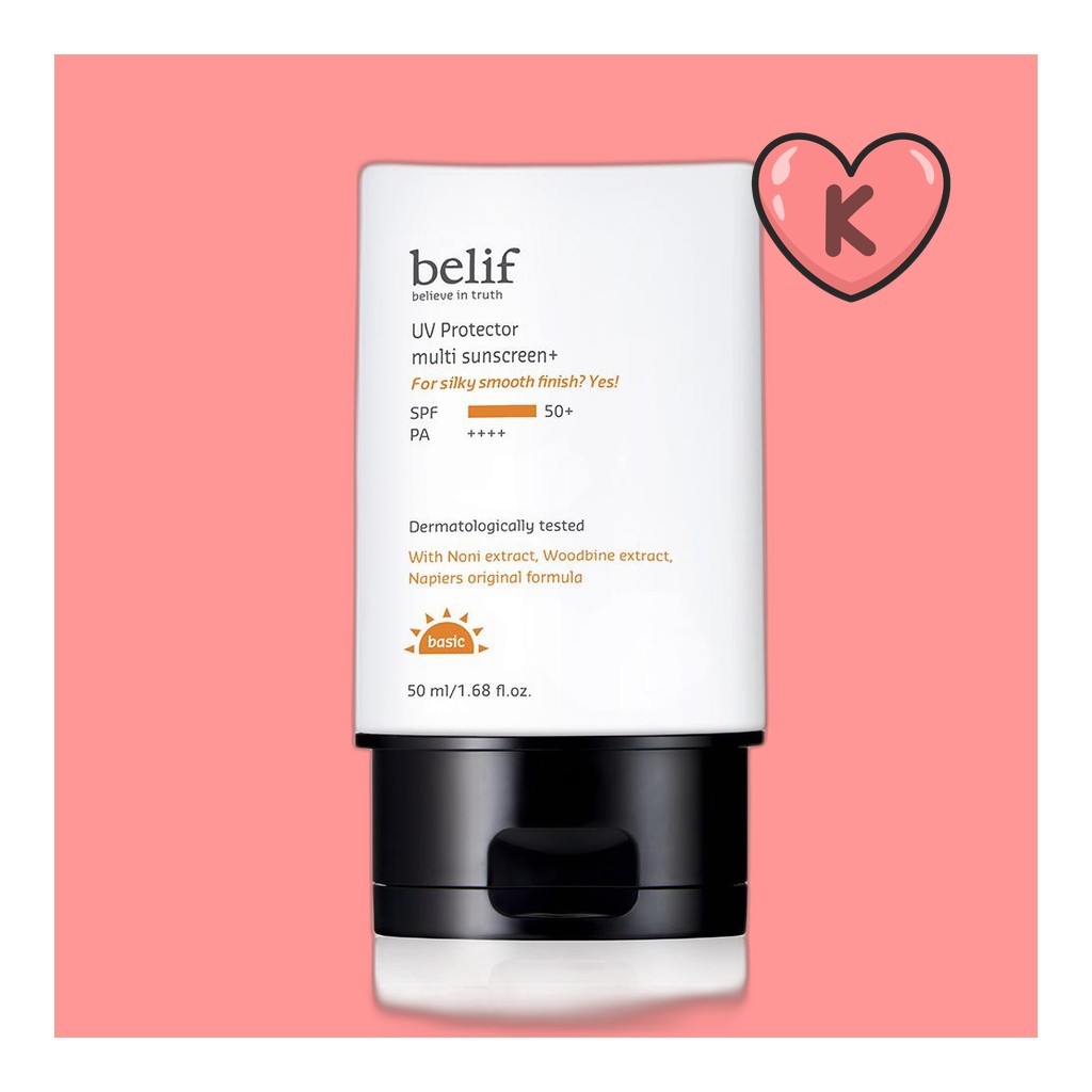 [Belif] UV protector multi Sunscreen+ 50ml / ครีมกันแดดเกาหลี SPF50 / Broad-Spectrum / ของแท้ 100% โ