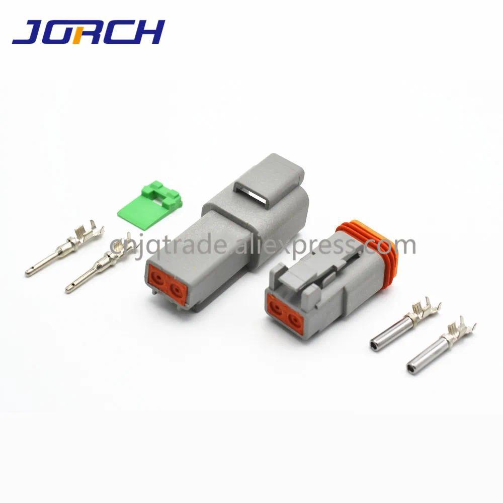 J 5 ชุด 2pin Deutsch DT กันน้ําชายหญิงขั้วต่อไฟฟ้าปลั๊ก DT04-2P DT06-2S พร้อมขั้วต่อ