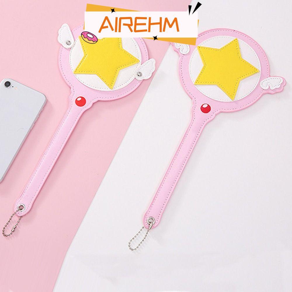 ฝาครอบการ์ด AIRE1HM, อะนิเมะ PU หนัง Star Magic Wand กระเป๋าการ์ด, คุณภาพสูงพร้อมปีกน่ารักป้องกันรถบัส Subway Card