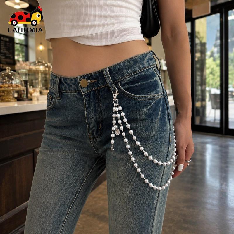 [Lahomia] Wallet Pant Beaded Chains Pocket Chain Accessory Hip Hop Jeans Wallet Chain