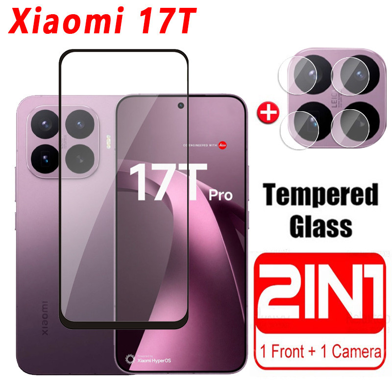 กระจกนิรภัยสําหรับ Xiaomi 17T Pro 17TPro 4G 5G 2026 ป้องกันหน้าจอคลุมทั้งหมดฟิล์มป้องกันโทรศัพท์สําหรับ Xiaomi17TPro Xiaomi17T เลนส์กล้อง