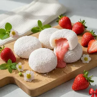ไดฟูกุ นุ่มอร่อยใส้แน่น ขนมโมจิหอม หวาน มัน แป้งหนึบ สอดไส้ครีม 1 กล่อง12 ชิ้น หอม หวาน อร่อย