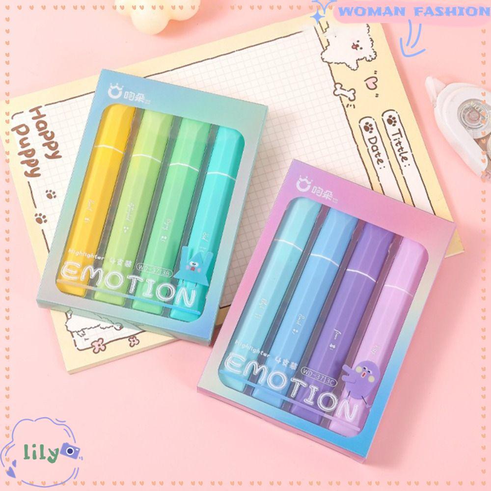 LILY Highlighter Pen, Oblique Tip Painting Graffiti Art Marker Pen,คุณภาพสูง Eye Protection Soft Hea