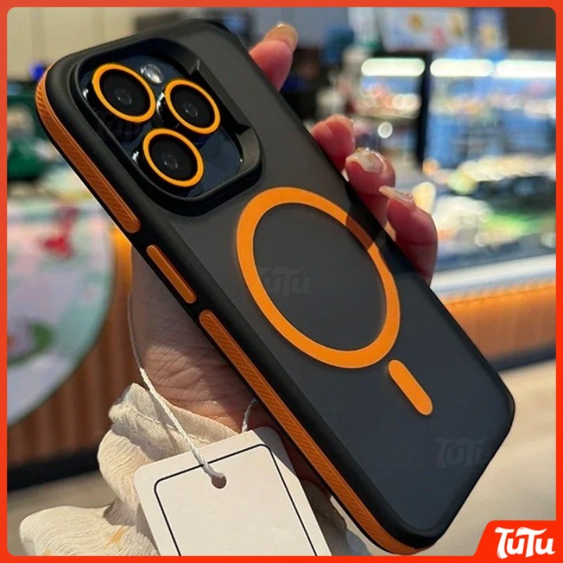 TuTu แฟชั่น Matte Bicolor แม่เหล็กสําหรับ iPhone 17 16 15 14 13 12 11 Pro Max Plus Air Matte กันกระแทกเคสโทรศัพท์