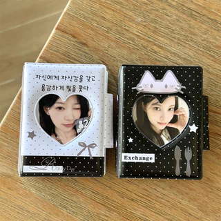 Ns ns สไตล์ Bowknot Cat เค้กพุดดิ้ง Yigongge การ์ดหนังสือ Snap ปุ่ม 10 ซม. อัลบั้มรูปโพลารอยด์ Aidou การ์ดขนาดเล็กสมุดเก็บ