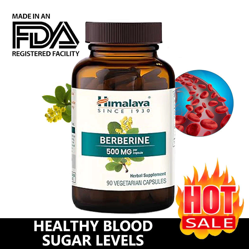 Berberine Capsules -500มก./แคปซูล | ความเข้มข้นสูง - รองรับการจัดการน้ําตาลในเลือดและสุขภาพหัวใจ