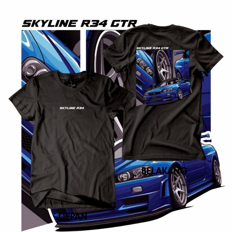 Nissan Skyline R34 Gtr Tshirt เสื้อไมโครไฟเบอร์