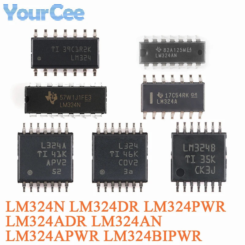 10pcs LM324N LM324DR LM324PWR LM324ADR LM324AN LM324APWR LM324BIPWR DIP-14 SOIC-14 TSSOP-14 Quad Ope