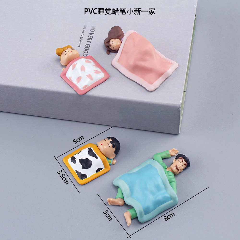 sweater เสื้อไหมพรมคอเต่า Crayon Shin-Chan 4 ชิ้นชุดตุ๊กตาตุ๊กตา Shin-Chan ครอบครัวผ้านวม Sleeping อ