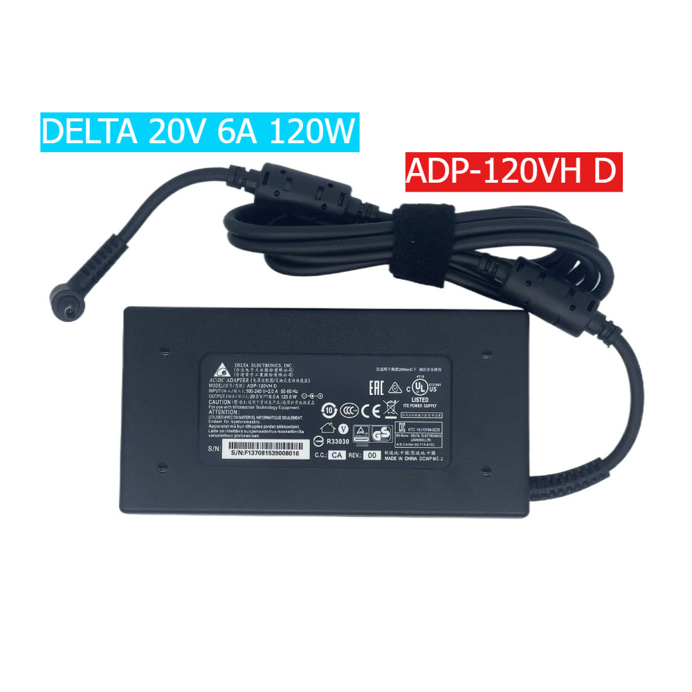 MSI GF63 Thin 11UC 10SC 10UC MS-16R5 power charger DELTA 20V 6A 120W ADP-120VH D อะแดปเตอร์