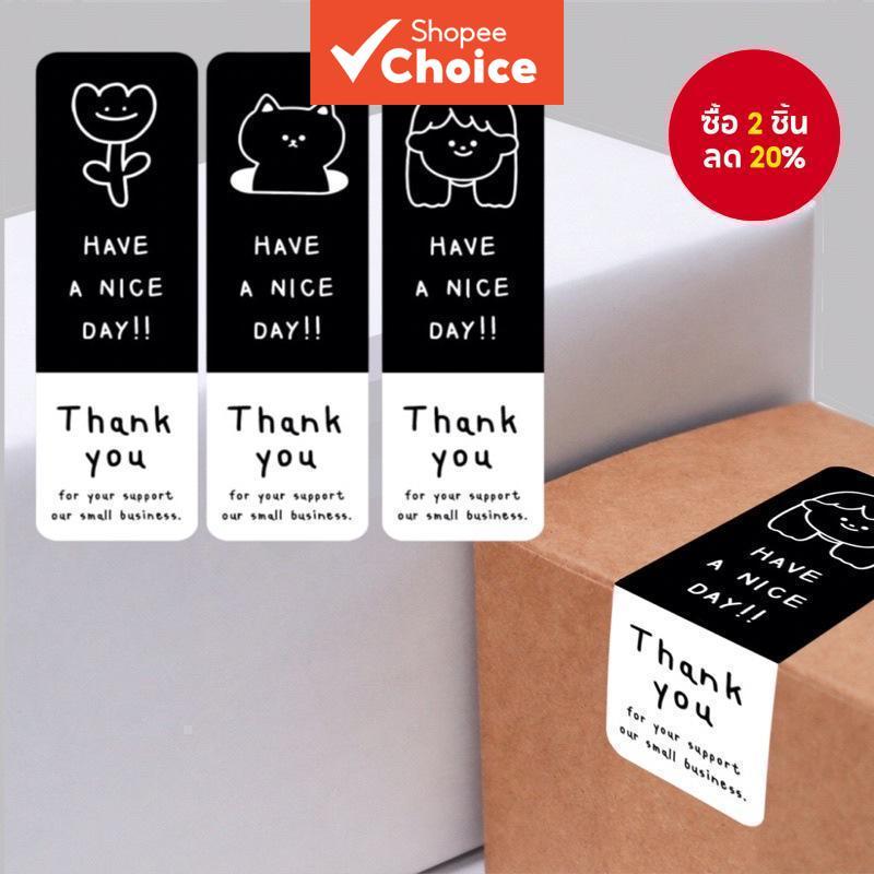90ชิ้นมินิมอลสีดําสีขาวสติ๊กเกอร์-ขอบคุณฉลากปิดผนึกสําหรับกล่องของขวัญ,ถ้วยชานมและบรรจุภัณฑ์