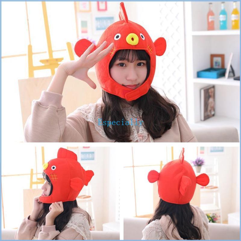 Halloween Funny Cartoon Puffer Fish Plush Hat Stuffed Toy Headgear Cosplay Props