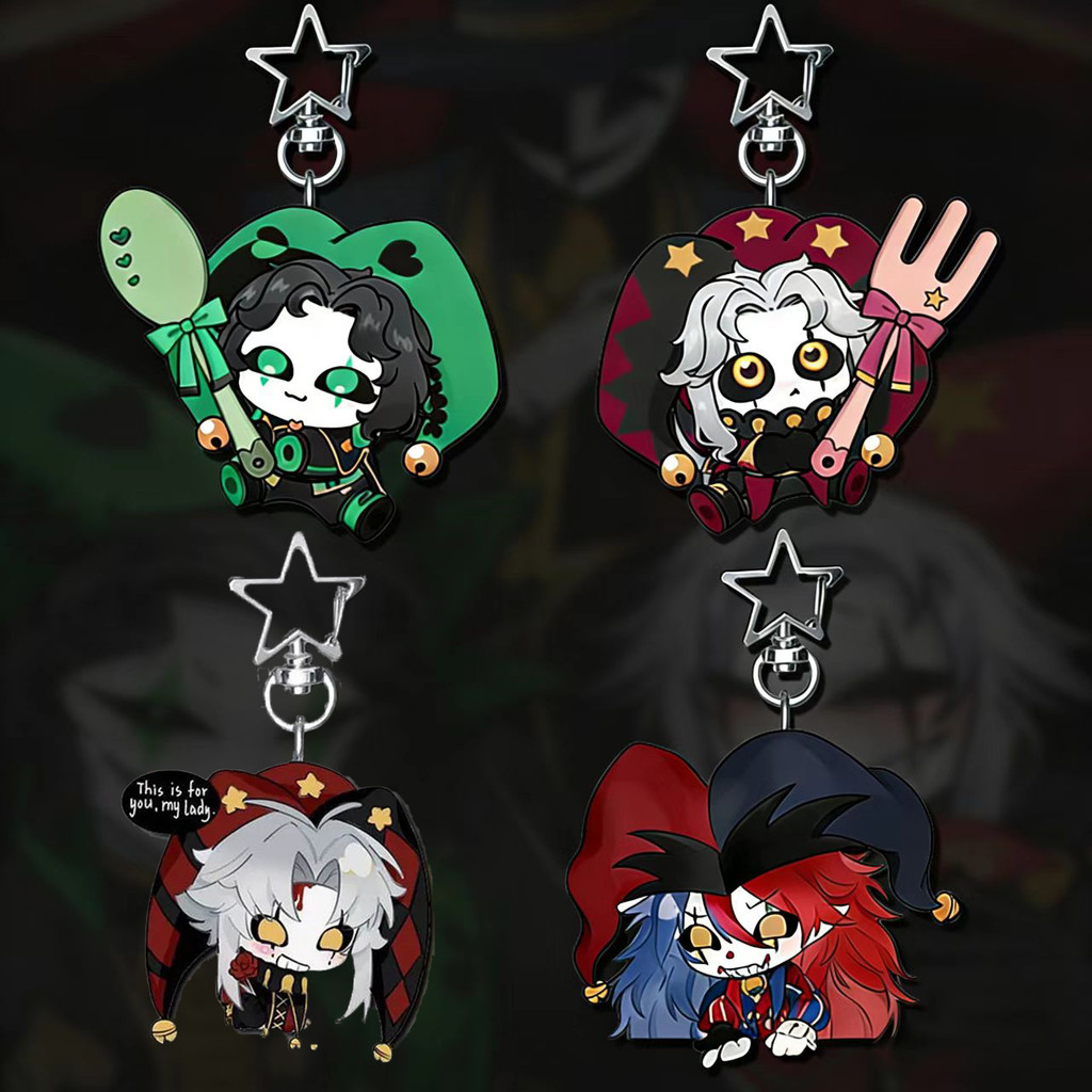 The Freak Circus KeyChain ฟิกเกอร์อนิเมะ Pierrot ‌Cospaly พวงกุญแจอะคริลิคสําหรับผู้หญิงพวงกุญแจการ์ตูน Backapack จี้ตกแต่ง