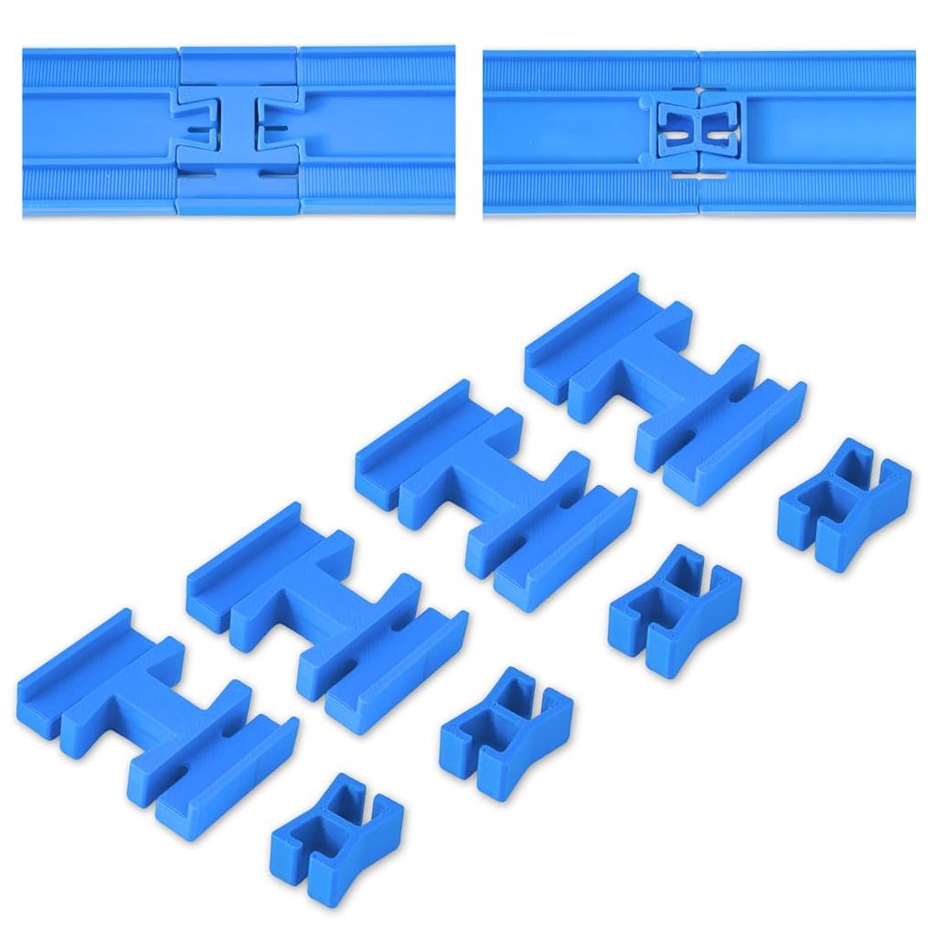 Digi Base Plarail凸凸 Joint x 4 pieces, 凹凹 Joint x 4 pieces set, Original Blue. Unlimited combinations