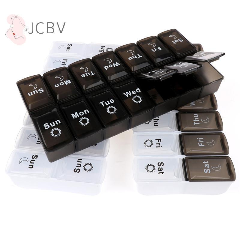 [JCBV] 7Days Weekly Pill Case 14 Grids Tablte Organizer Pill Box Pill Storage Organizer