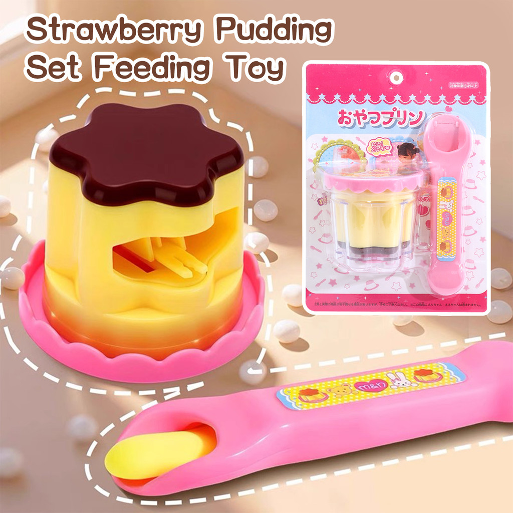 พุดดิ้งสตรอเบอร์รี่น่ารักสําหรับเด็ก แต่แรก การศึกษา ของเล่นแบบโต้ตอบ – ของเล่นให้อาหารจําลองตลก