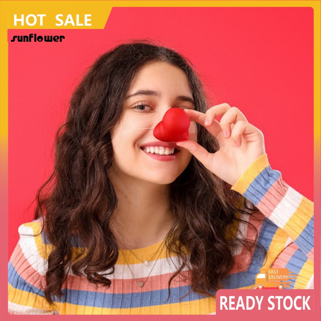 SF_ Happy Atmosp บรรยากาศ Prop 6 ชิ้นจมูกตัวตลกสีแดงพร้อมวงยืดหยุ่นสําหรับเด็กผู้ใหญ่ – สนุกคอสเพลย์