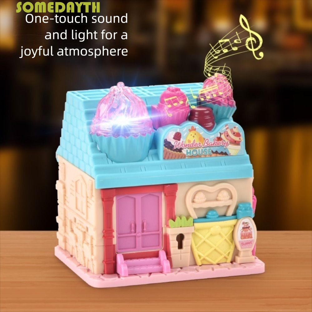SOMEDAY จําลองของเล่นบ้านเล่น,บ้านตุ๊กตาแบบโต้ตอบที่สร้างสรรค์พร้อมเฟอร์นิเจอร์,พร้อมไฟและเพลงขยายโมเดลวิลล่าจิ๋ว 3D สําหรับเด็กผู้หญิง
