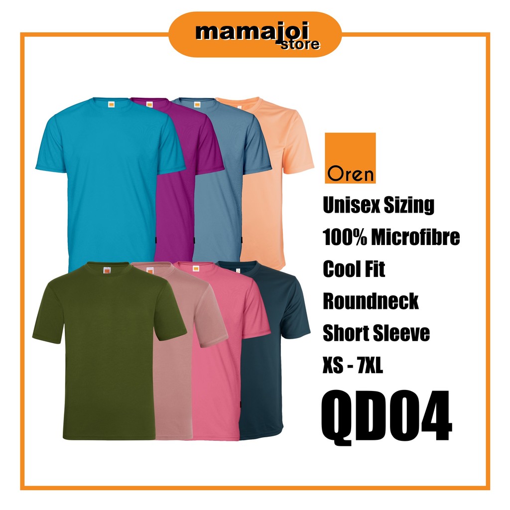 Premium ORN SPORT Baju T เสื้อ Lelaki Perempuan Unisex เสื้อไมโครไฟเบอร์ธรรมดา Plus ขนาด QD04 C