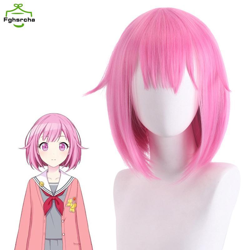 [FHC] อะนิเมะ Ootori Emu คอสเพลย์วิกผม 28 ซม.สั้นสีชมพูเข้มวิกผมทนความร้อน Perucas สังเคราะห์ผม [fhc