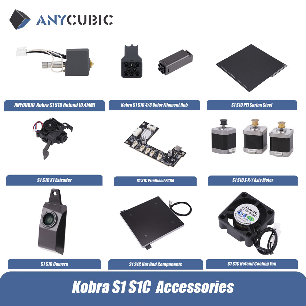 ANYCUBIC Kobra S1 Kobra S1 Combo Accessories Hotend Extruder 8 Color Filament Hub PEI Spring Steel R