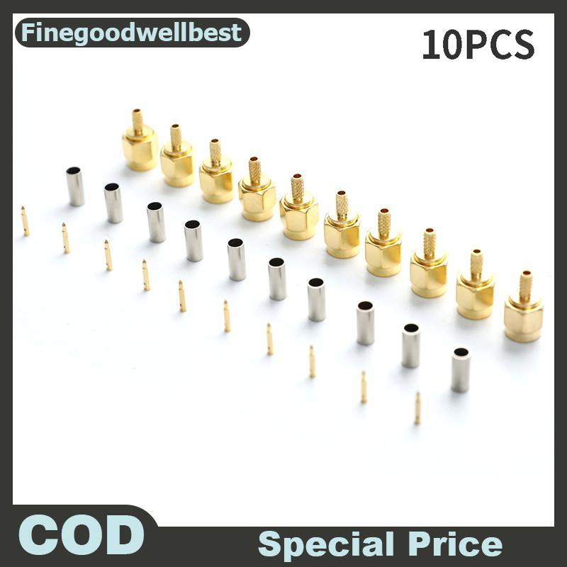 FBTH 10 ชิ้น SMA ชายปลั๊ก crimp สําหรับ RG174 RG316 RG178 RG179 LMR100 สาย RF Connector ร้อน