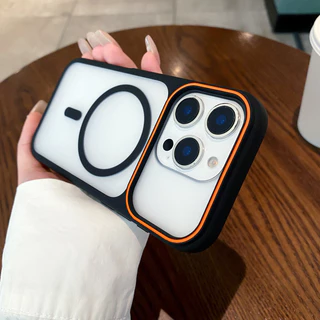 ป้องกันลายนิ้วมือหน้าต่างขนาดใหญ่ frosted Magnetic hard Case สําหรับ iPhone 17 16 15 14 13 12 11 Pro Max Plus Air casing ฝาครอบแม่เหล็กสําหรับ iPhone17Promax กรณี
