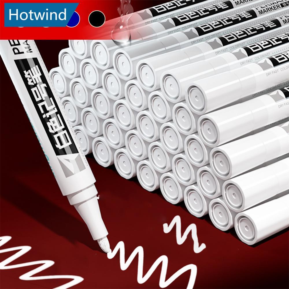 HW 1 PC สีขาวสีดําสีแดง Marker ปากกา 2.0 มม.กันน้ําปากกาสีสําหรับขนสัตว์ Canva ยางแก้ว Rock โลหะ DIY