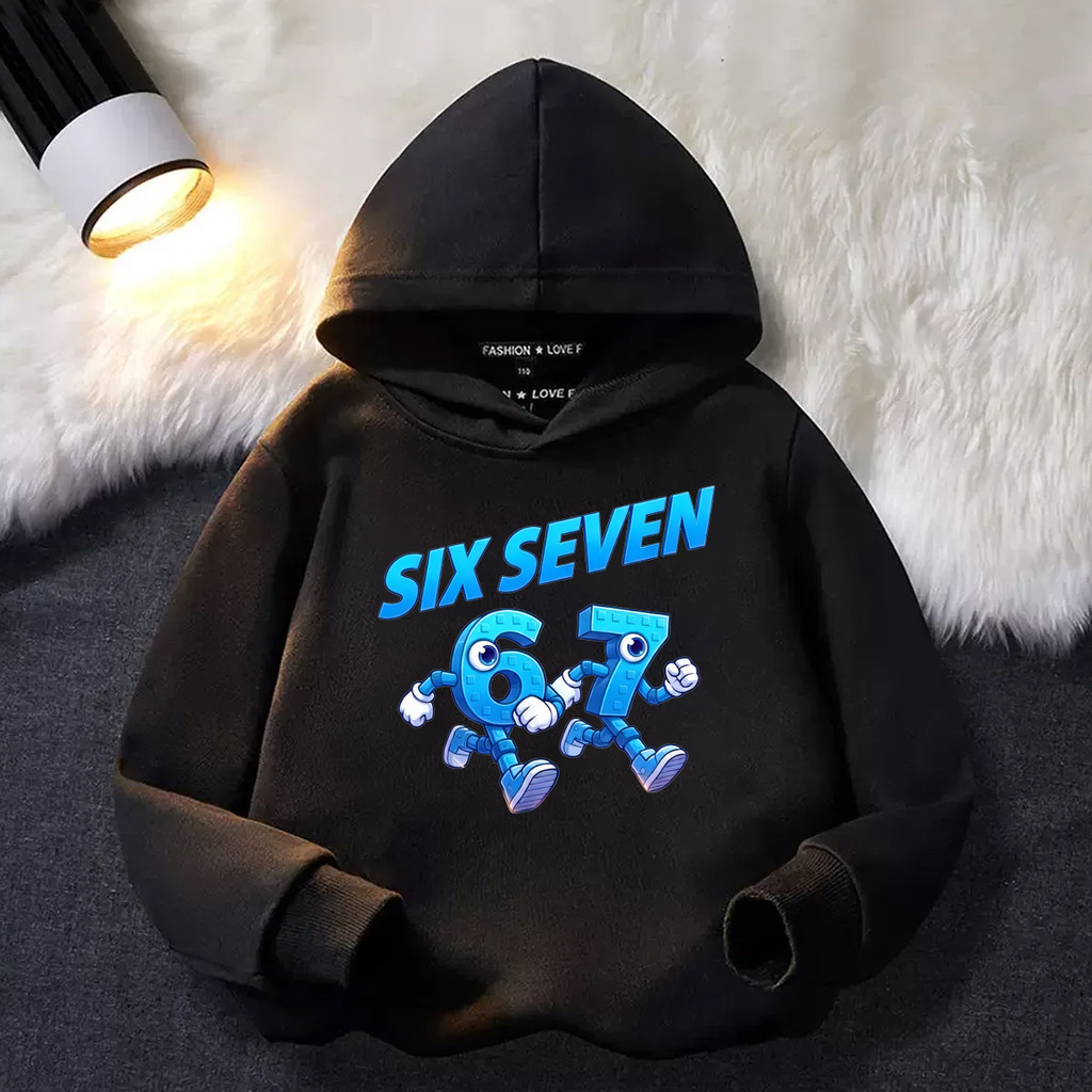 เสื้อฮู้ดเด็ก สไตล์การ์ตูนน่ารัก 67 STEAL AROT BRAIN ROBLOX เสื้อฮู้ดสำหรับเด็ก SIX SEVEN SUPER HERO 120-150cm M-3XL#09