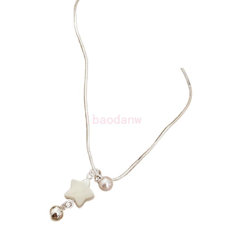 BDW Elegant Pearls Star จี้คอสร้อยคอ Choker แฟชั่นเครื่องประดับคอ Clavicle CHAIN สร้อยคอ