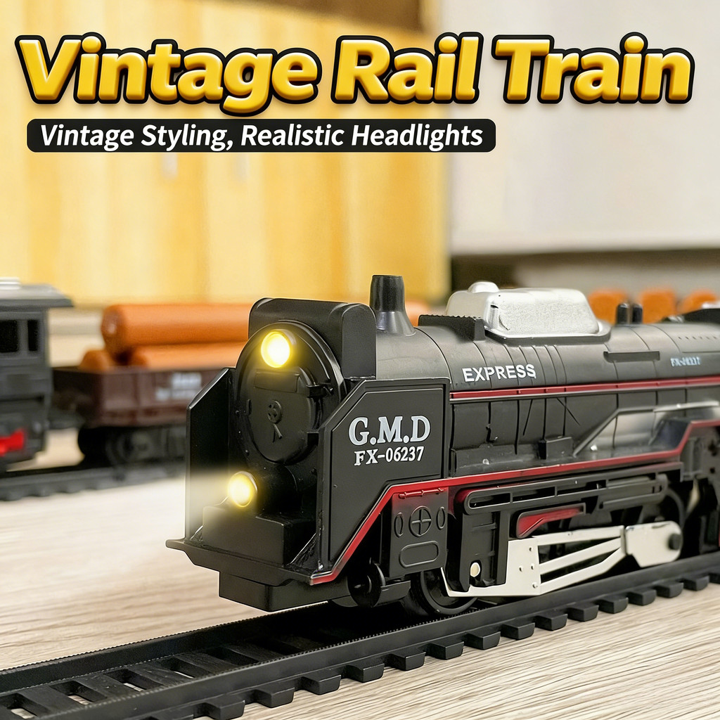 ชุดรางรถไฟไฟฟ้าจำลองรุ่นใหม่ มีไฟตกแต่ง รางสูง DIY ประกอบหลากหลายรูปแบบ ของเล่นเสริมพัฒนาการ เหมาะเด็กอนุบาล 3-6 ปี เด็กชายเด็กหญิง