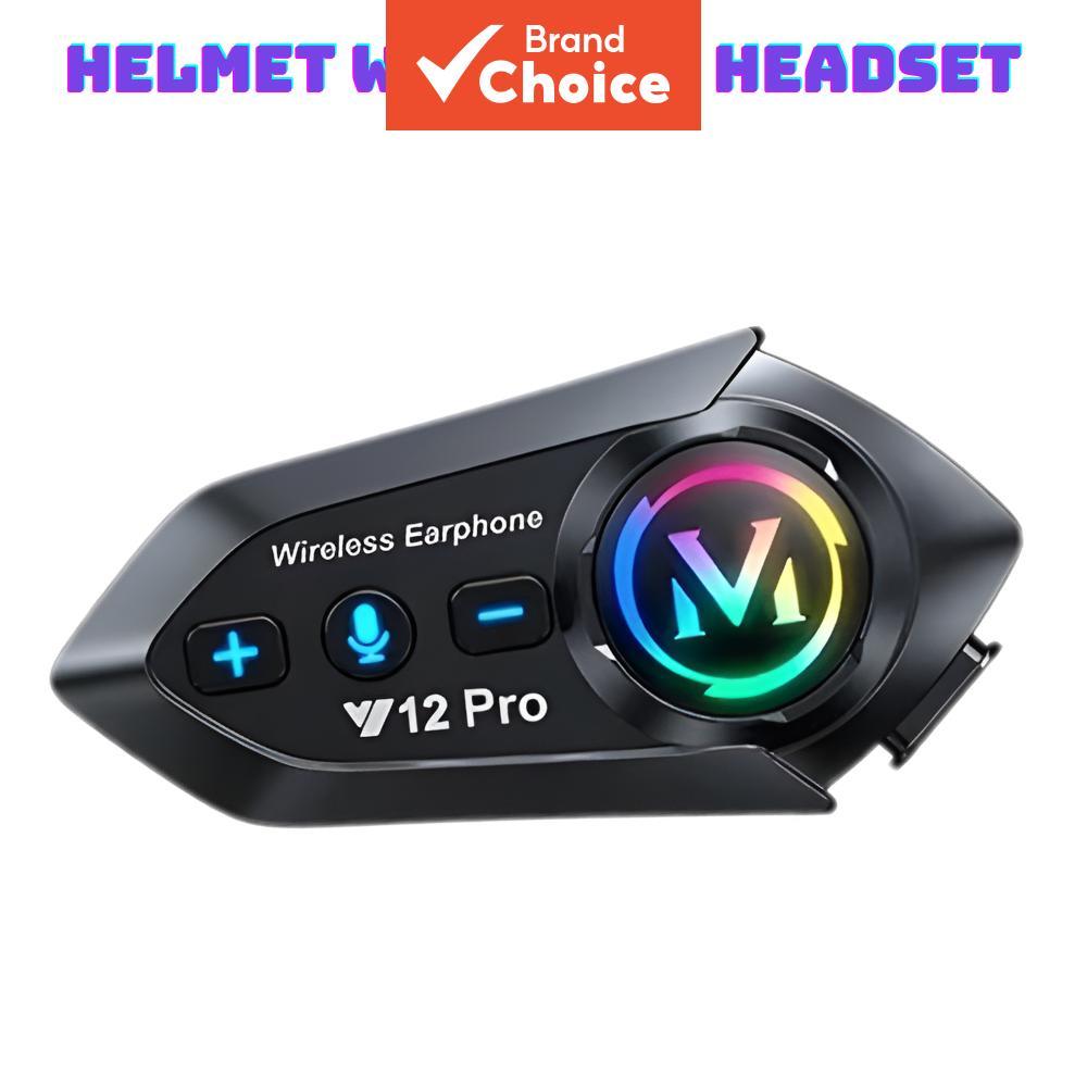 Y12 Pro หูฟังหมวกกันน็อครถจักรยานยนต์ชุดหูฟังบลูทูธ JL ชิปคู่ 500m Intercom Dual Mic Noise IP56 หูฟั