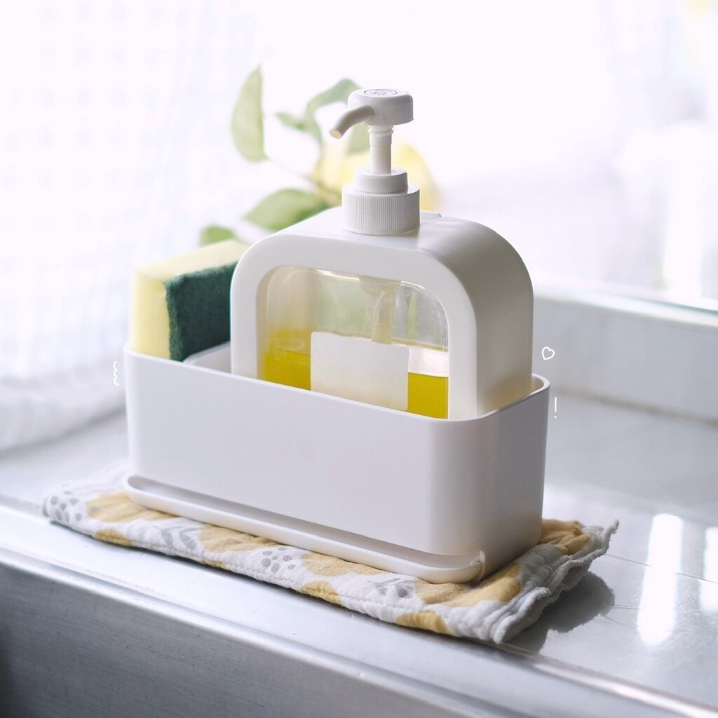 Omocha | ที่วางฟองน้ำล้างจาน Plastic Sponge Rack พร้อมถาดรองน้ำ ติดผนังได้ วางซิงค์ได้