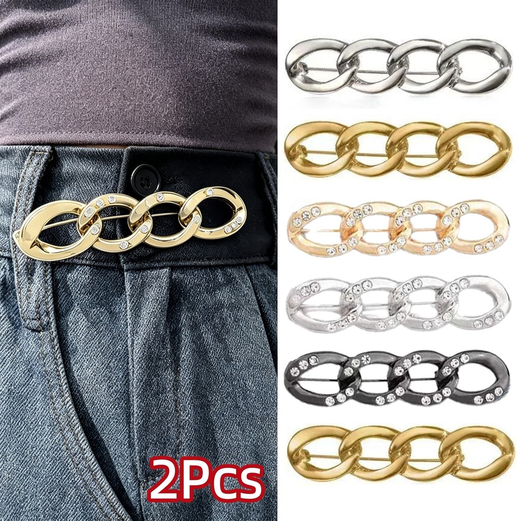 ใหม่ 2 ชิ้น Elegant Premium Chain เอวหัวเข็มขัดผู้หญิงสไตล์ที่ไม่ซ้ํากันแฟชั่น Statement ชิ้น