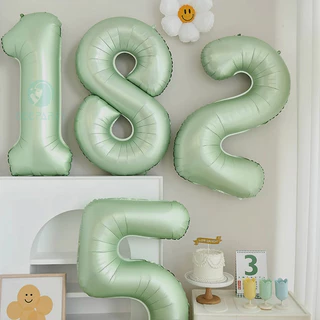 GeeParty บอลลูนฟอยล์ตัวเลข 32 นิ้ว สีเขียวมะกอก 0-9 สำหรับวันครบรอบ งานแต่งงาน วันเกิด ตกแต่งปาร์ตี้ สวยงาม สนุกสนาน