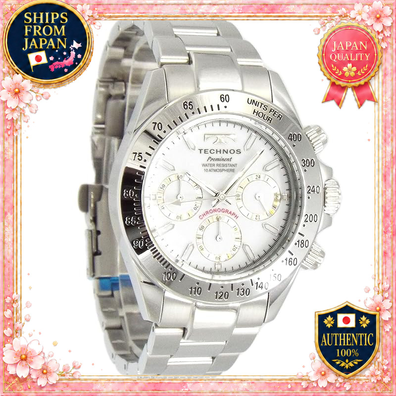 TECHNOS Prominent Series Chronograph Stainless Steel Black Sport TAP403ASW