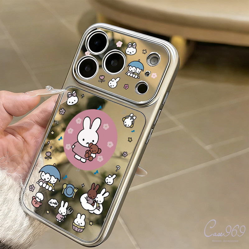 เข้ากันได้สำหรับ iPhone 17 16 15 14 13 12 11 Pro Max X XR XS MAX 13 16 17 pro 15 16 plus airเคสโทรศัพท์ลายกระต่ายการ์ตูน
