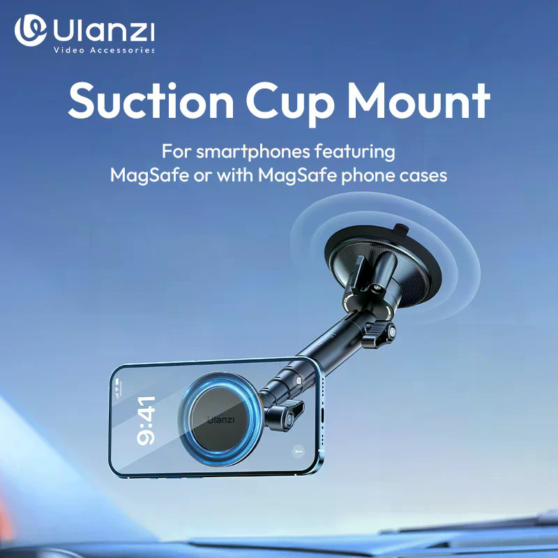 Ulanzi ZJ06 Telescopic Magic Arm Mount, 500g โหลดถ้วยดูดแม่เหล็กสําหรับการถ่ายภาพกล้องโทรศัพท์และนํา