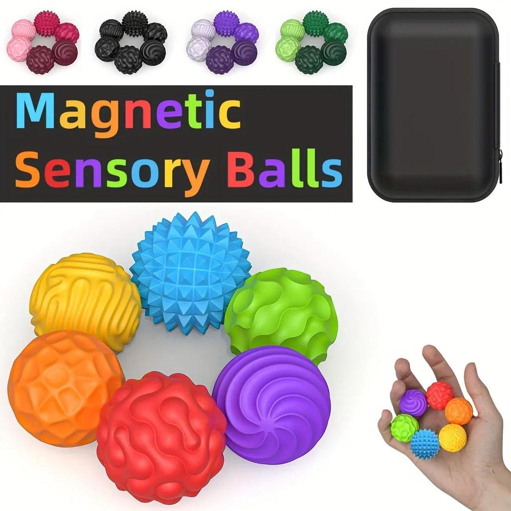 Fidget Toys Magnetic Balls Silicone Magnetic Fidget Balls Sensory Toys for Autism Anxiety Relief Sto