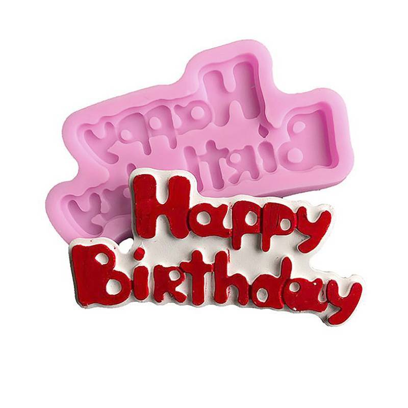 [mozh-t] แม่พิมพ์ซิลิโคนรูปทรงสุขสันต์วันเกิด Sugarcraft & Chocolate Moulds เครื่องมือตกแต่งเค้ก