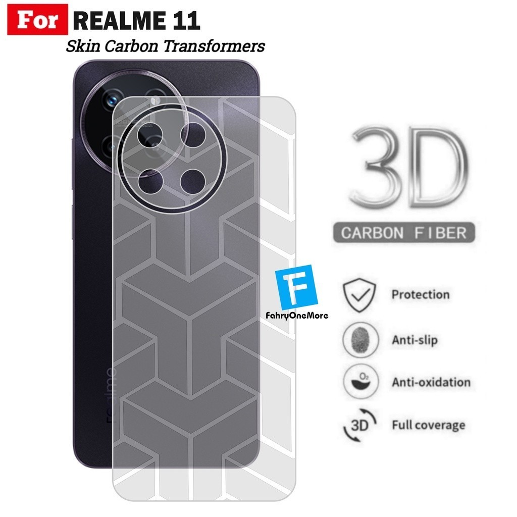 Realme 11 11 Pro 11 Pro Carbon Skin+ Transformers Motif Garskin Back Protector สําหรับโทรศัพท์มือถือ